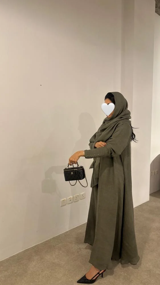 S04 – عباية قطن صيفي مبطن مع طرحة