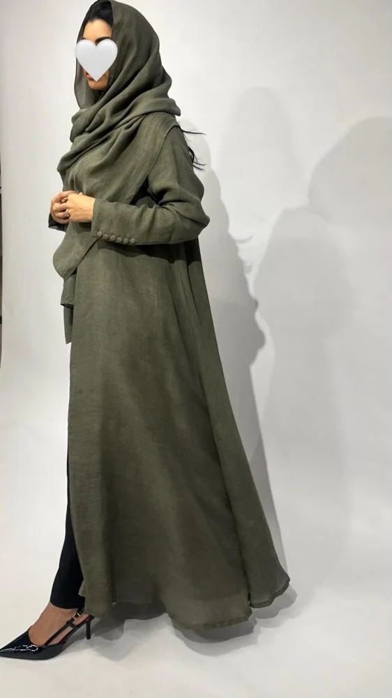 S04 – عباية قطن صيفي مبطن مع طرحة