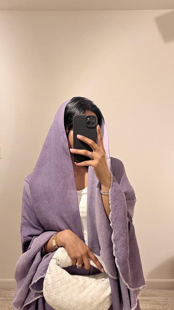 S01 – عباية قطن صيفي مبطن مع طرحة