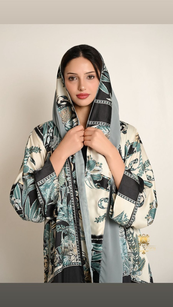 عباية صيفية فرساي ملكية بنقشات