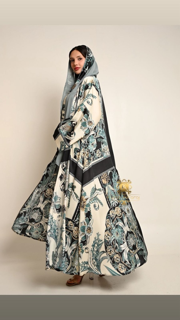 عباية صيفية فرساي ملكية بنقشات