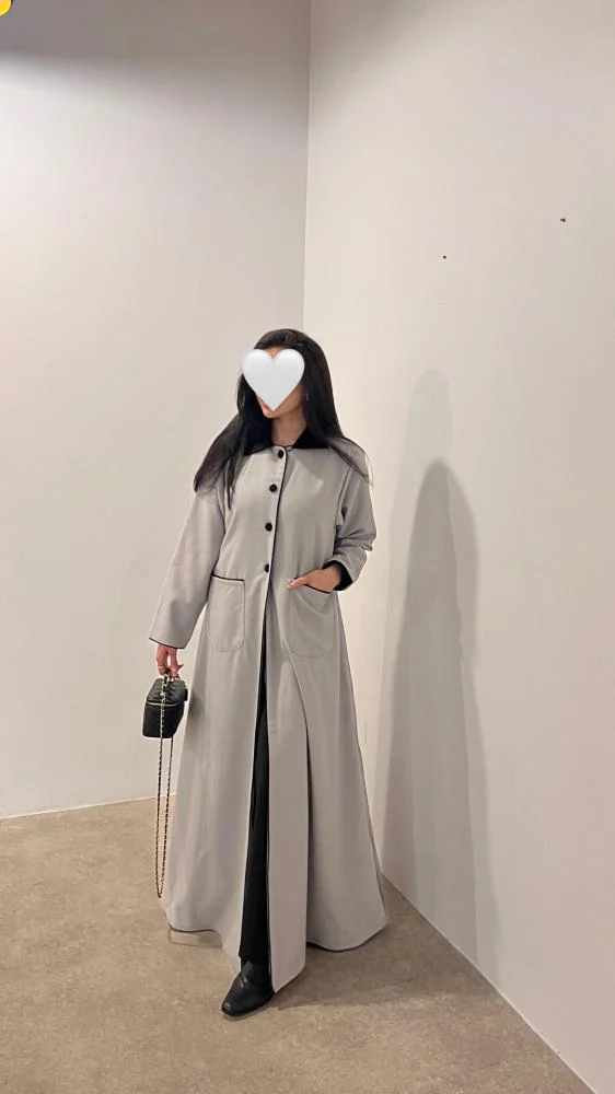 عباية جوخ شتوية مبطّنة مع شال وطرحة