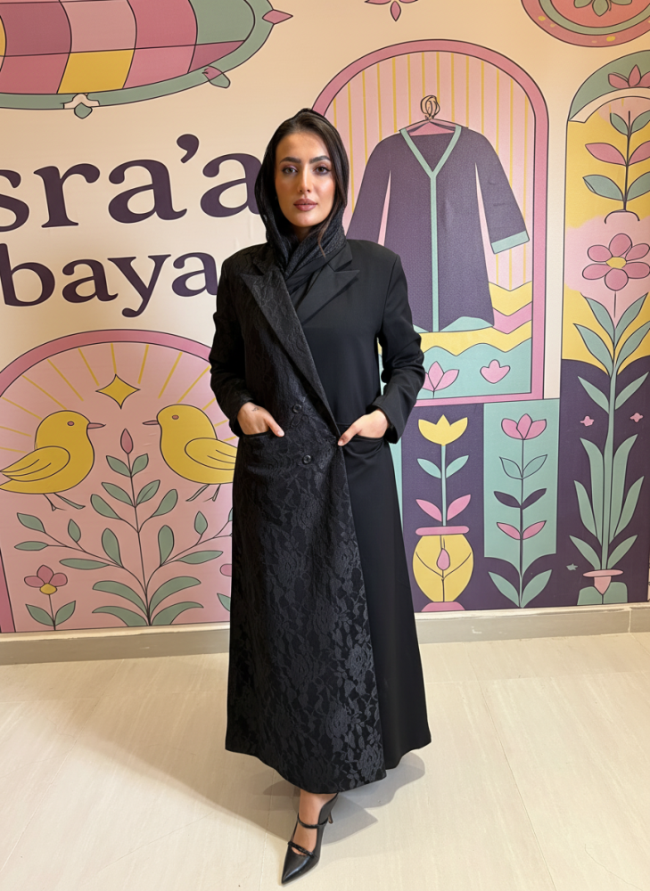 بلايزر مقسوم نصف دانتيل و نصف قماش انترنت (52)