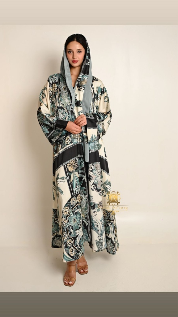 عباية صيفية فرساي ملكية بنقشات