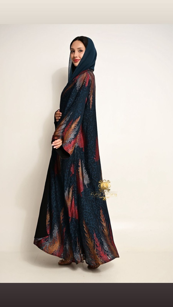 عباية صيفية غسق الغابة بنقشة الأشجار