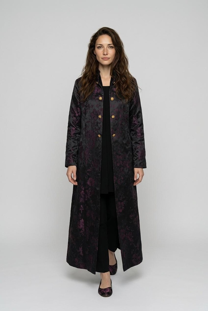 عباية جاكار عنابي مع ازرار ذهبية  مبطنه من الداخل