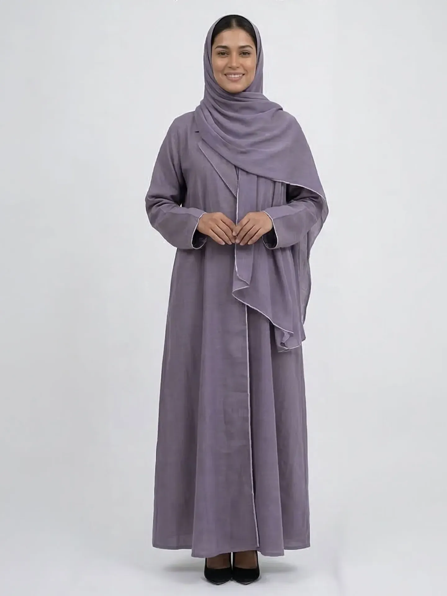 S01 – عباية قطن صيفي مبطن مع طرحة