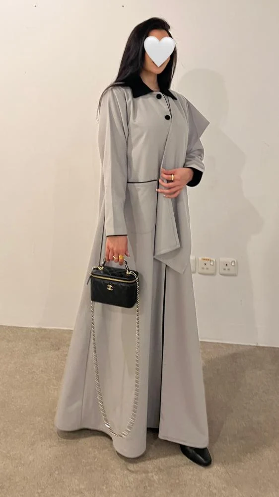 عباية جوخ شتوية مبطّنة مع شال وطرحة (48, S)