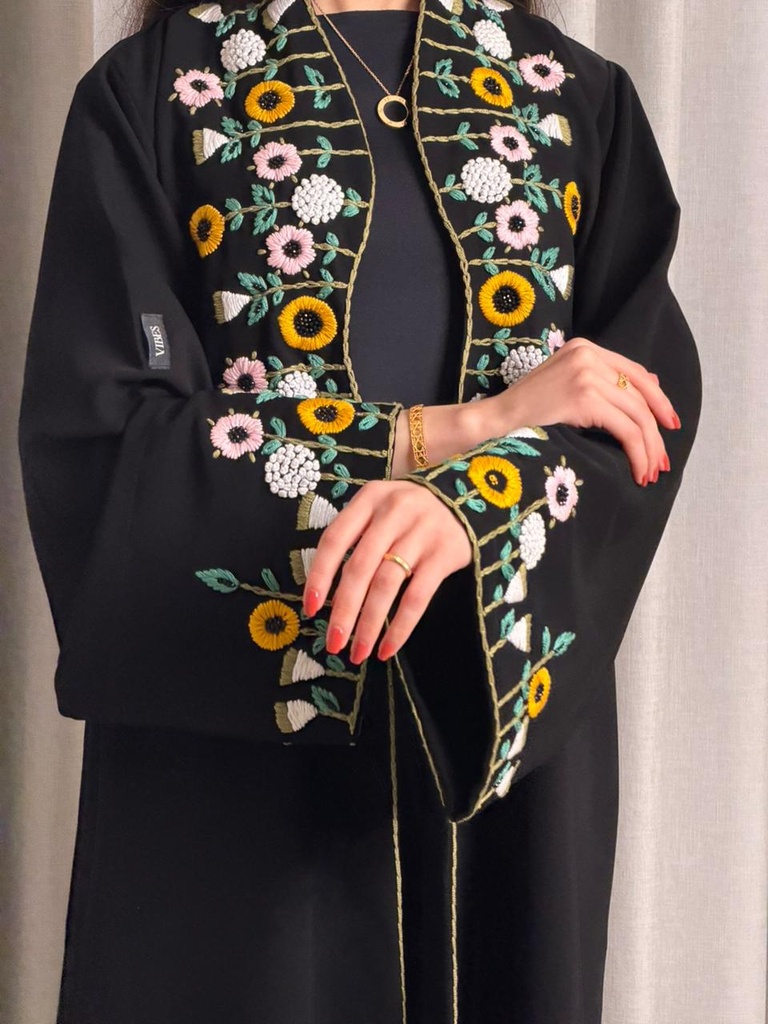 Deep Black Abaya — vibesabaya